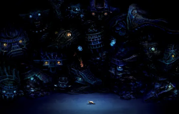 Глаза, человек, монстры, heriki (trkj), shadow of the colossus, wander