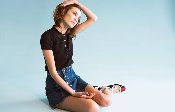 Взгляд, девушка, поза, фото, модель, юбка, Alexa Chung