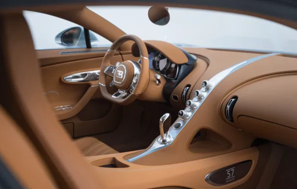 Картинка Bugatti, steering wheel, dashboard, Chiron, Bugatti Chiron Super Sport "57 One of One"