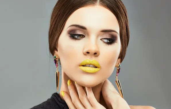 Beauty, Fashion, Make up, Yellow Lips
