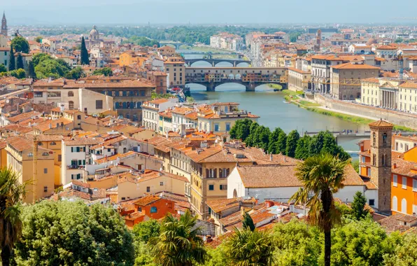 City, город, Италия, Флоренция, Italy, panorama, Europe, view