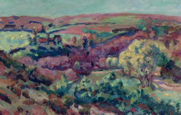 Пейзаж, картина, Арман Гийомен, Armand Guillaumin, Landscape. View Facing from Charraud Bridge