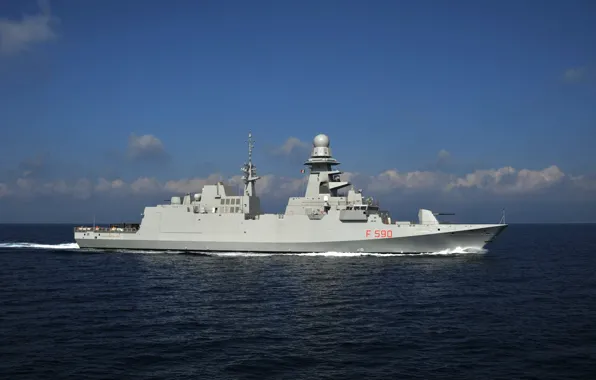 Cloud, warship, flag, kumo, frigate, Carlo Bergamini, FREMM class, Aquitaine class