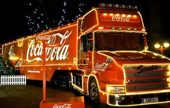 Рождество, реклама, грузовик, Coca-Cola, кола, Christmas truck, Кока кола, новогодний грузовик