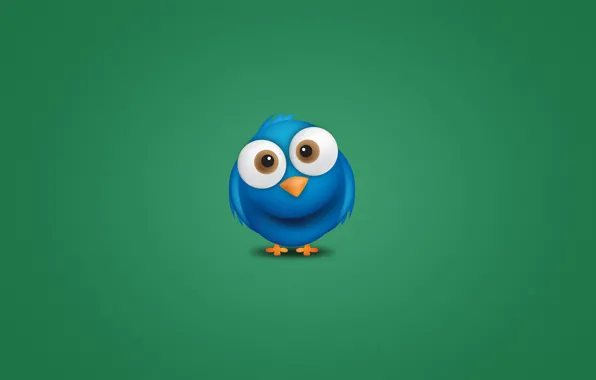 Синий, животное, птица, минимализм, глазастая, Twitter, птаха