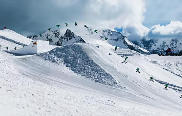 Сноуборд, red bull, трюк, quiksilver