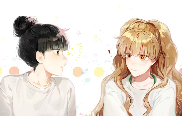 Белый фон, двое, Kimi ni Todoke, Дотянуться до тебя, Sawako Kuronuma, Ume Kurumizawa