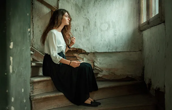 Стена, лестница, Анна, Павел Черепко