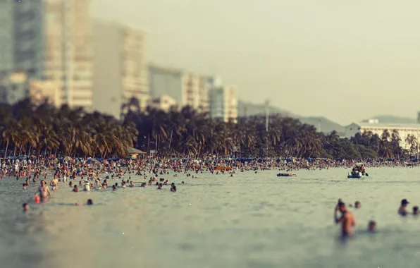 Beach, people, crowd