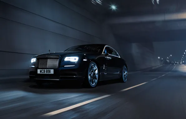 Картинка черный, Rolls-Royce, Black, Coupe, роллс-ройс, Wraith, врайт
