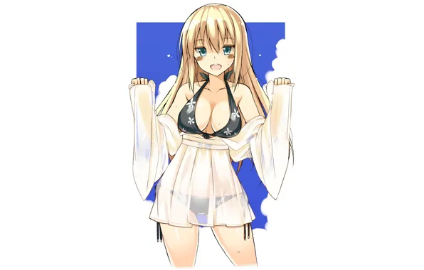 Girl, sexy, cleavage, long hair, boobs, anime, beautiful, pretty