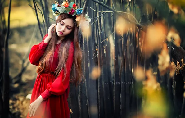 Девушка, поза, фон