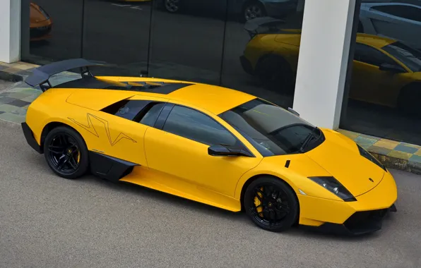 Картинка murcielago, street, lamborghini, lp670-4, yellow