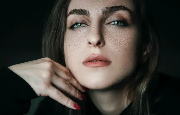 Взгляд, Губы, Веснушки, Красивые Глаза, Девушкa