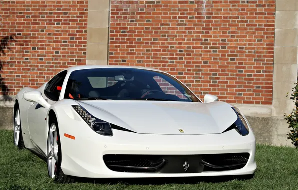 Wall, white, ferrari, 458, italia