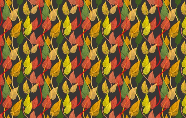 Картинка осень, листья, узор, разноцветный