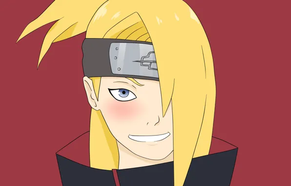 Улыбка, парень, Наруто, Naruto, Дейдара, чёлка