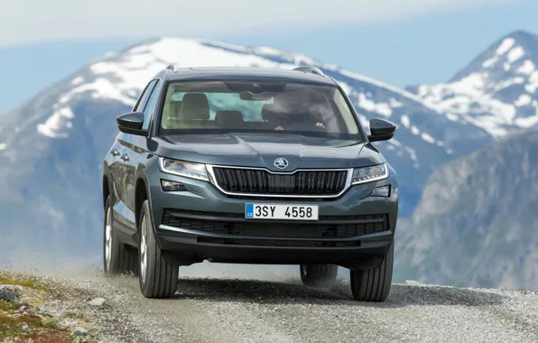 Снег, вершины, SUV, Škoda, Skoda, 2016, Kodiaq