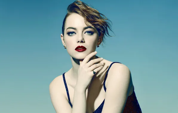 Фон, модель, портрет, макияж, актриса, прическа, красотка, Emma Stone