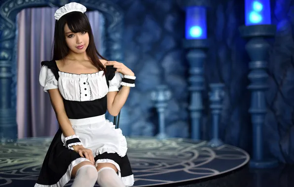 Картинка стиль, фон, модель, азиатка