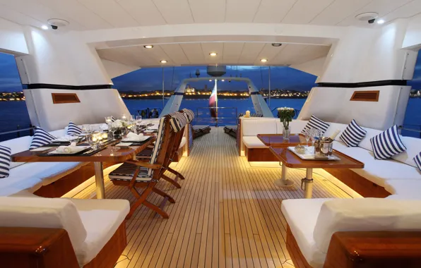 Luxury, yacht, deck, motor
