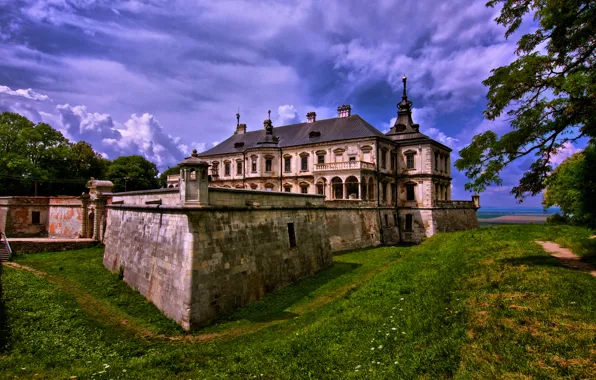 Пейзаж, замок, Украина, Pidgirtsi village, Lvov