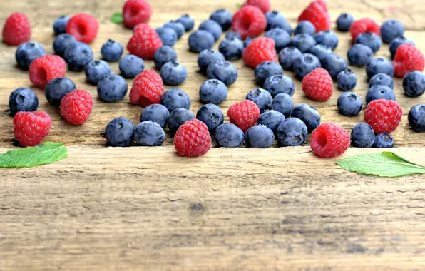 Картинка ягоды, малина, черника, fresh, wood, blueberry, голубика, berries