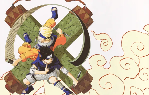 Наруто, Naruto, мальчики, Саске Учиха, Узумаки Наруто