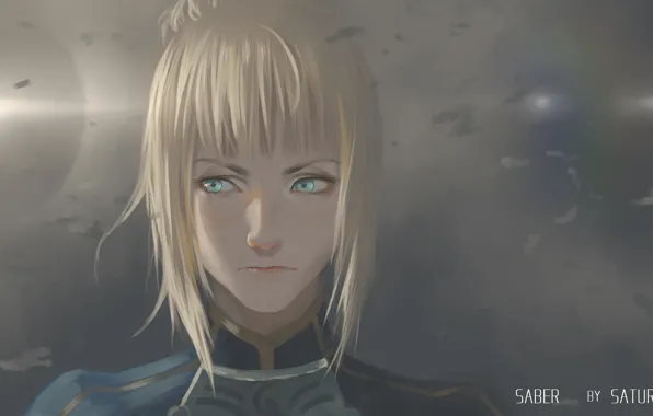 Девушка, лицо, Saber, Fate / Stay Night, Судьба Ночь схватки