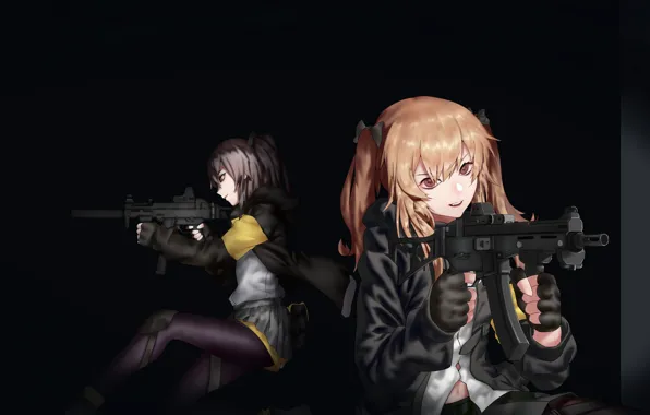 Ночь, оружие, девушки, аниме, арт, Girls Frontline, Девушки фронта