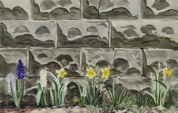Картинка цветы, Charles Ephraim Burchfield, Flower Bed