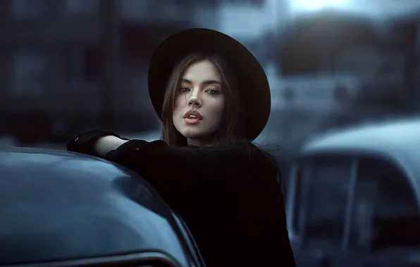 Взгляд, девушка, фото, шляпа, губы, Ксения, Dmitry Arhar