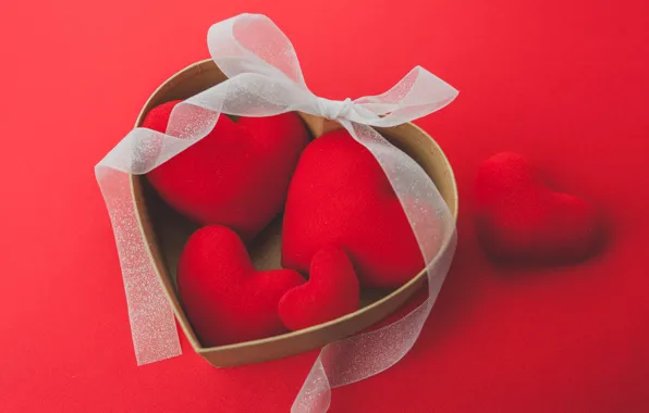 Сердечки, red, love, romantic, hearts, valentine's day, gift
