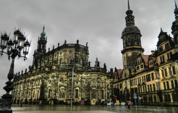 Картинка Вечер, Германия, Дрезден, Дождь