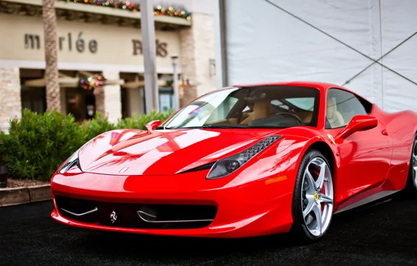 Картинка Ferrari, суперкар, Red, феррари, красная, 458, Italia