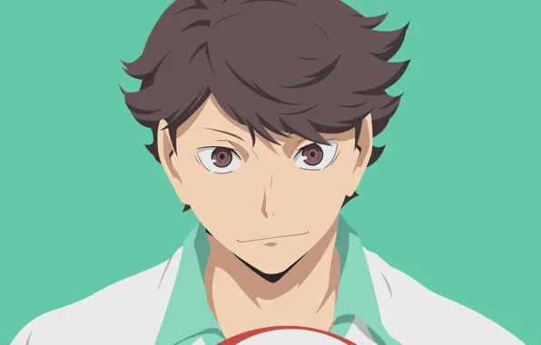 Взгляд, парень, Волейбол, Haikyuu, капитан команды
