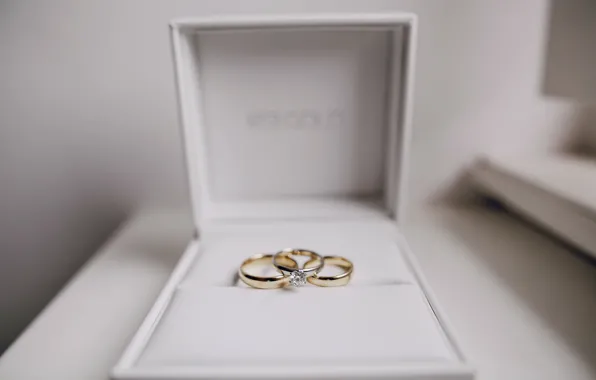 Love, gold, romantic, обручальные кольца, wedding, box gift