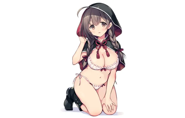 Girl, sexy, boobs, anime, beautiful, pretty, brunette, erotic