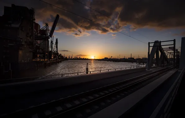 Ночь, город, hamburg