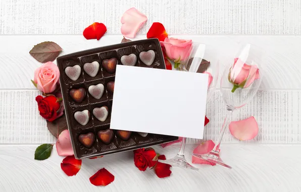 Картинка любовь, цветы, подарок, романтика, розы, love, happy, День святого Валентина