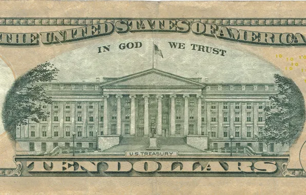 Картинка Dollar, america, united states, states, god, united, ten, treasury