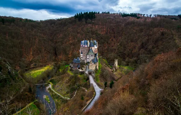 Лес, замок, Германия, Eltz Castle