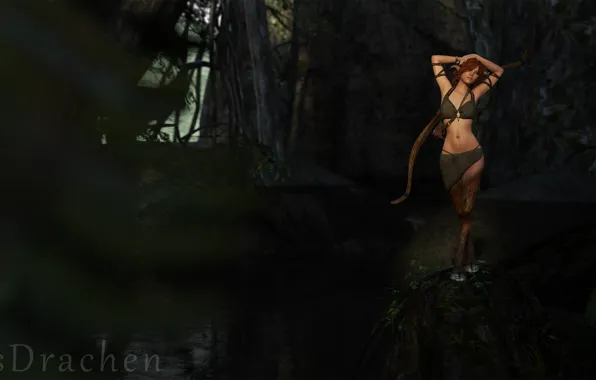 Fantasy, Render, Fawn, Forest, Bow