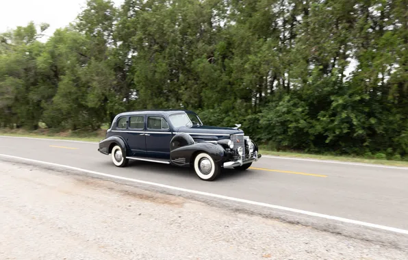 Cadillac, Imperial, ретро автомобили, Sedan, 1940, by Fleetwood, 7-passenger, Series 90