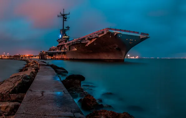 Картинка войны, авианосец, мировой, Второй, времён, типа «Эссекс», USS Lexington, (CV-16)