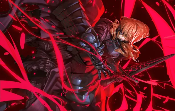 Злость, меч, аниме, арт, Saber, Fate/Grand Order, сейбер, Судьба великая кампания