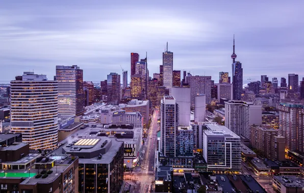 City, Canada, skyline, skyscraper, Ontario, Toronto, downtown, CN Tower