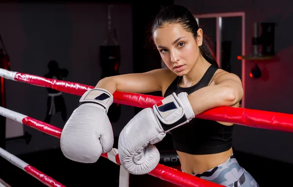 Картинка girl, posing, gym, boxer