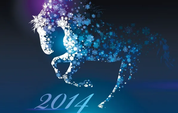 Картинка новый год, 2014, год лошади