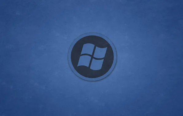 Синий, круг, лого, windows, logo, винда, темноватый фон